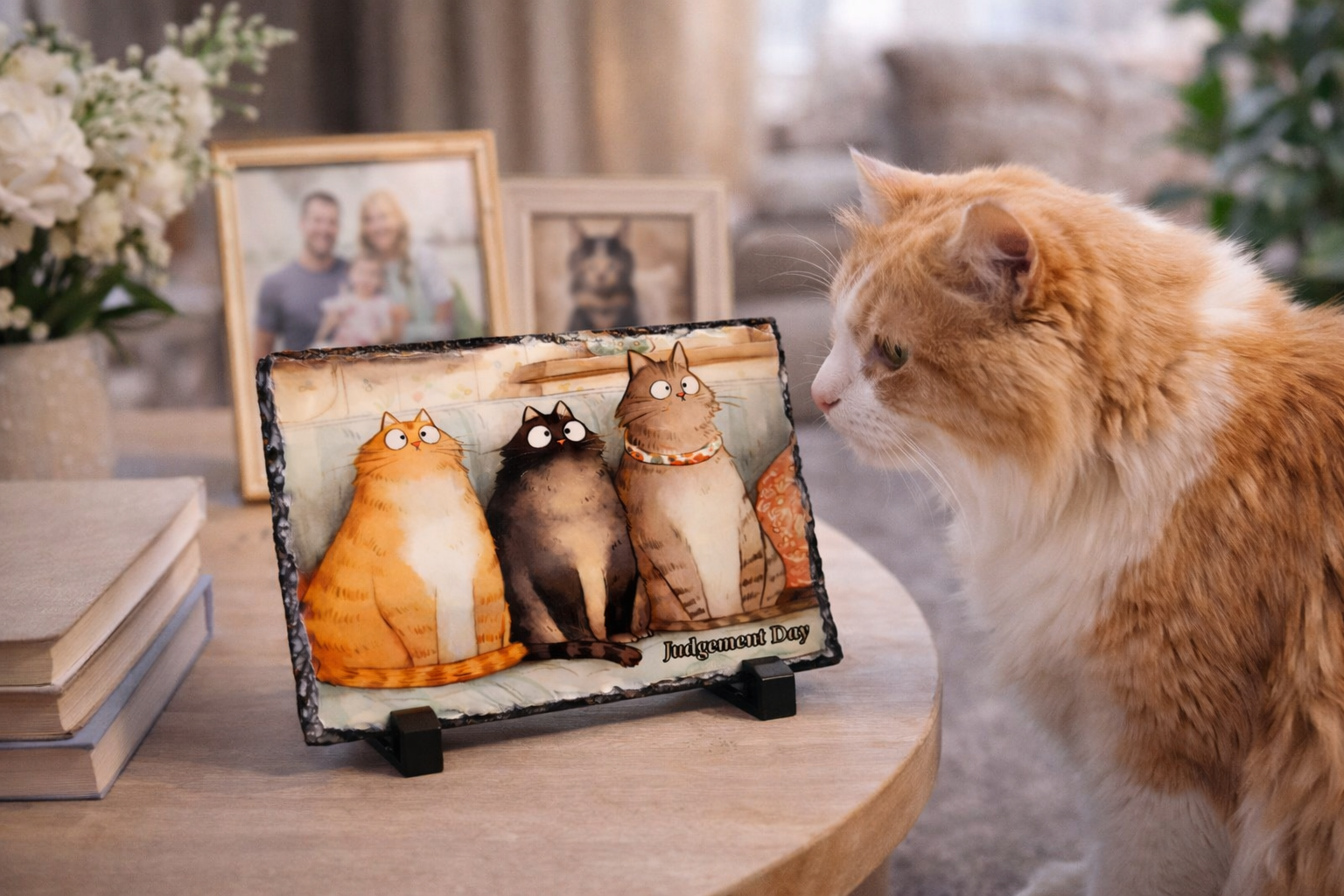 Judgement Day Cats Photo Slate