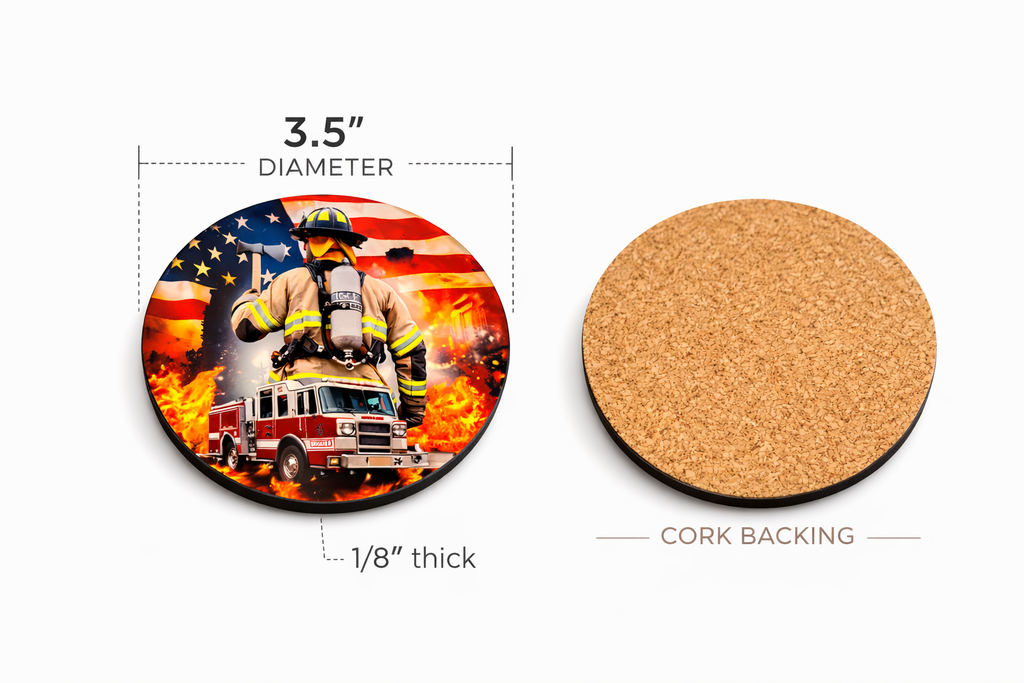 Firefighter 4 Coaster Set