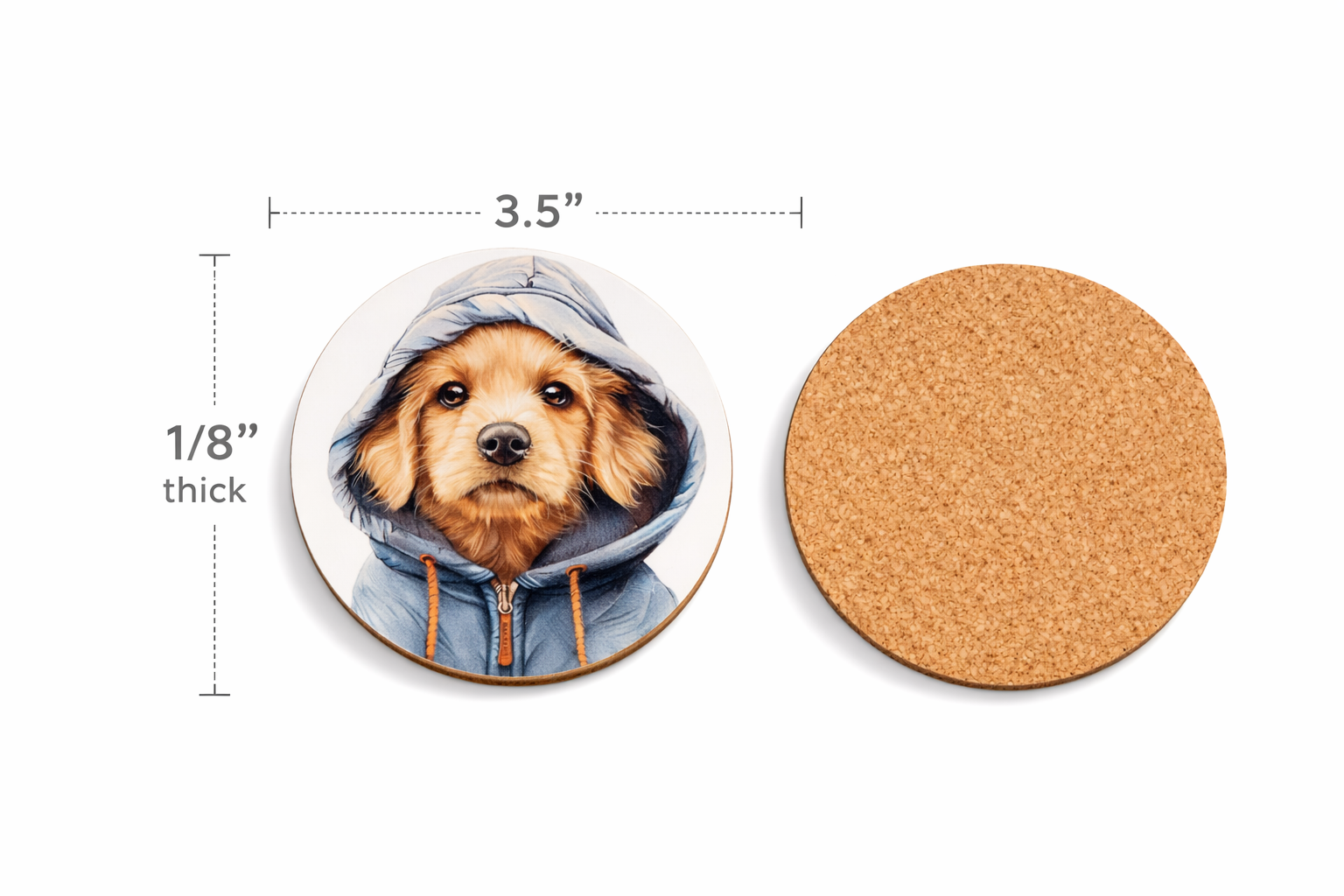 Hoodie Dog 4 Coaster Set
