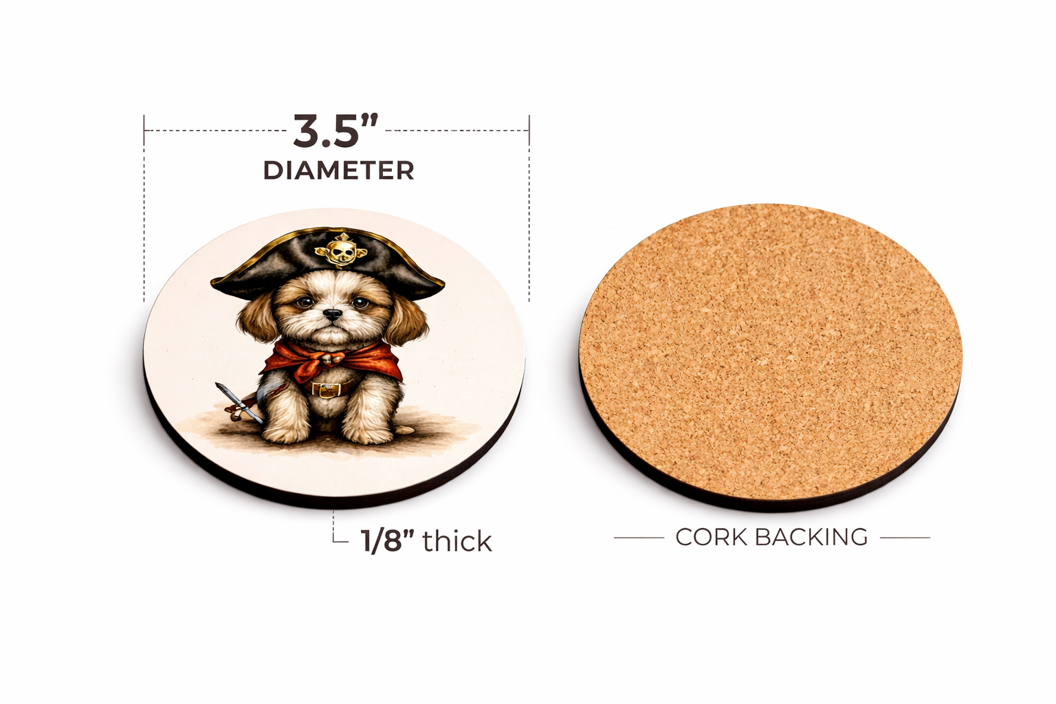 Pirate Puppies – 4 Coaster Set