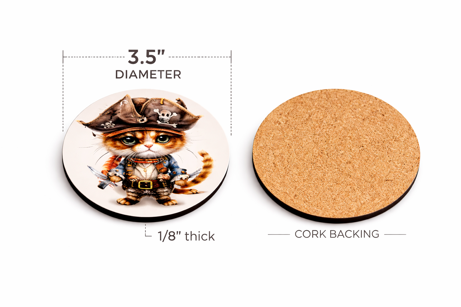 Pirate Kittens – 4 Coaster Set