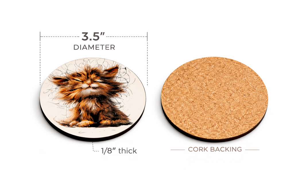 Frazzled Kittens – 4 Coaster Set