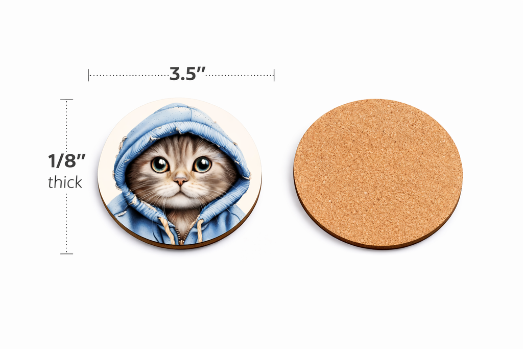 Hoodie Cats 4 Coaster Set II