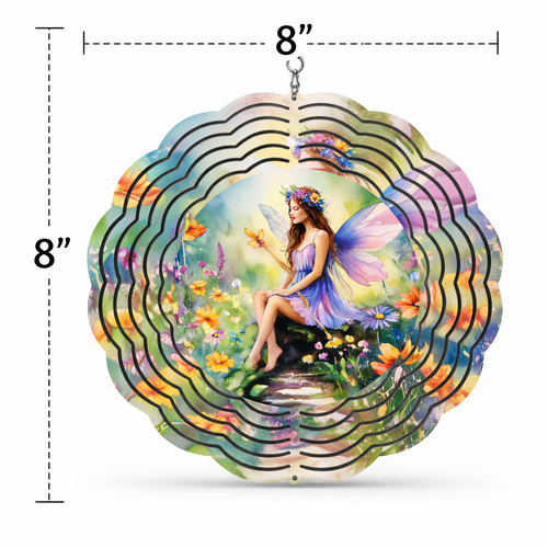 Enchanted Fairy Garden 3D Wind Spinner – 8" Double-Sided