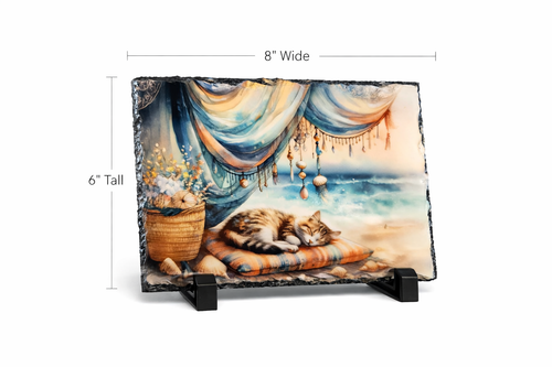 Beach Cat Photo Slate