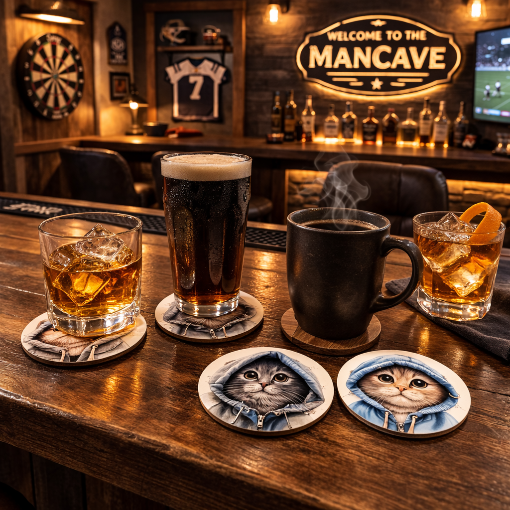 Hoodie Cats 4 Coaster Set II