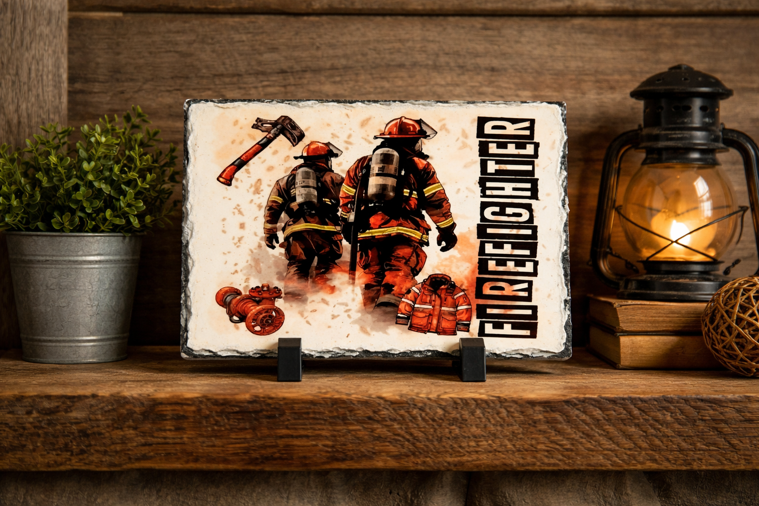 Firefighter Photo Slate