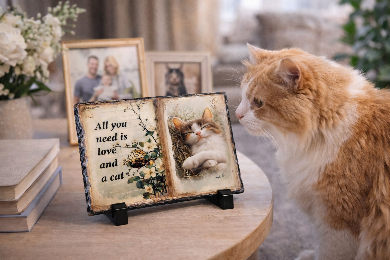 Love and a Cat Photo Slate