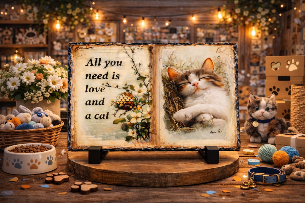 Love and a Cat Photo Slate