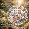 🐾 Floral Paw Print 3D Wind Spinner – 8" Double-Sided