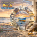 Sunset Rowboat Beach 3D Wind Spinner – 8" Double-Sided